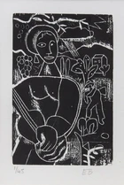 Edward Burra CBE, British 1905-1976, The Guitar Player, 1928-29; woocut on paper, signed with...