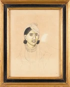 A half portrait of Kanwar Narain Singh of Kanota, Jaipur, Rajasthan, North India, circa...