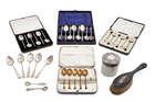 
	
		A Victorian silver backed dressing table set, Joseph Cook & Son, Birmingham 1889,...