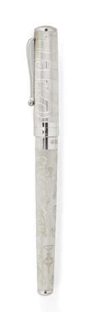 
	
		A presentation silver fountain pen by Anthony Gordon Elson, London, 2000, in fitted case,...