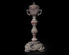 An intricately carved ornamental lidded urn, Gujarat, India, 19th century, 
Possibly from a...