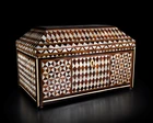 A mother of pearl, tortoise shell inlaid casket, Ottoman Turkey or provinces, 18th/19th...