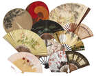 
	
		A collection of Japanese fans, late 19th-early 20th century, including a silk embroidered...