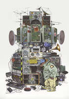 
	
		Jamie Hewlett,
		British b.1968-
		 
		Gorillaz Demon Days Live Programme,...