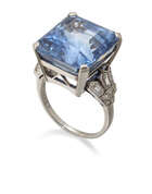 
	
		Lacloche Freres, a rectangular-cut sapphire single stone  ring, by Lachloche Freres, the...
