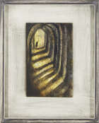 
	
		Tessa Newcomb, 
		British b.1955- 
		 
		Passage, 2004; 
		 
		oil on board, 24x15cm,...