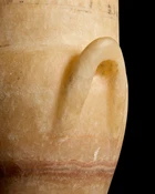 A sizeable Egyptian alabaster vase, New Kingdom, circa 1279-1213 B.C.
with vestigial handles...