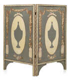
	
		Bloomsbury School, a two fold fire screen 
		c. 1930, unsigned 
		A hand painted fire...