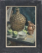 Eric James Malthouse, British 1914–1997 - Apples and Jug, 1938; oil on canvas, 48.7 x 36.2 cm...