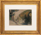 
	
		Sir William Rothenstein, 
		British 1872-1945 - 
		 
		Country Lane; 
		 
		pencil...