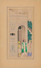 Bishan Singh (1836-1900) attributed, Worshippers at a shrine, probably Amritsar, North India,...