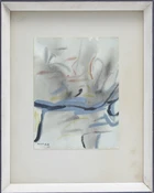 Nasser Assar (Iranian/French 1928-2011), Abstract composition, 1957; watercolour on paper, signed...