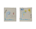 Andi Fischer, German b.1987- Tow Tote Bags, 2021; unique pen drawings with screen printed...