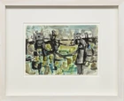 Henry Cliffe, British 1919-1993 - Figures in a landscape; gouache on paper, 19.5 x 28.5 cm...