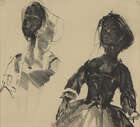 
	
		Mary Kessell, 
		British 1914-1977 - 
		 
		Two female studies; 
		 
		charcoal...