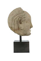 
	
		A Greek style terracotta of Buddhist Donor, Gandhara, 3th-4th century, the mouth depicted...