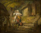 
	
		Francis Wheatley RA, 
		British 1747-1801- 
		 
		Three Country Girls by a Well;...