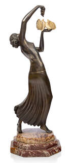 
	
		Lucille Sevin, French, born pre 1920- died c.1940, &#39;Young woman with doves&#39;,  an Art Deco...