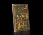 A rectangular lacquered papier-mache mirror case, Qajar Iran, late 19th/early 20th...
