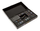 
	
		A Chinese black lacquer and mother of pearl inlaid wood travelling writing box, 19th...