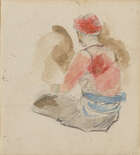 
	
		Ferdinand-Victor-Eugène Delacroix, 
		French 1798-1863- 
		Two sketches: The head and...
