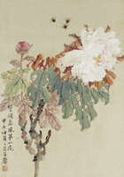 
	
		Fang Zhaoling (Chinese, 1914 - 2006), ink and colour on paper, the larger painted with a...