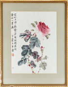 
	
		Fang Zhaoling (Chinese, 1914 - 2006), ink and colour on paper, the larger painted with a...
