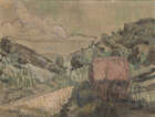 
	
		Émile Henri Bernard, 
		French 1868-1941- 
		 
		Paysage; 
		 
		encre on chine on...