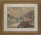 
	
		Émile Henri Bernard, 
		French 1868-1941- 
		 
		Paysage; 
		 
		encre on chine on...
