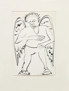David Somerville, 
British b.1962 - Four ink on paper works including 'Angel, 2001'; ink on...