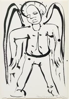 David Somerville, 
British b.1962 - Four ink on paper works including 'Angel, 2001'; ink on...