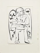 David Somerville, 
British b.1962 - Four ink on paper works including 'Angel, 2001'; ink on...