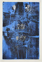 
	
		Henry Cliffe, 
		British 1919-1983- 
		Composition in blue and black; 
		lithograph...