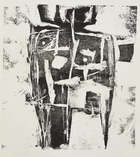 
	
		Henry Cliffe, 
		British 1919-1983- 
		Composition in blue and black; 
		lithograph...