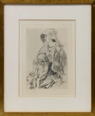 After Augustus John, British 1878-1961, 
Dorelia and Robin, 1908; 
monochrome lithograph with...
