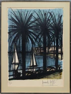 Bernard Buffett, French 1928-1999, Cannes, 1960; lithograph printed in colours, signed and...