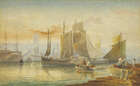 
	
		Abraham Hulk the Elder, 
		 
		Dutch 1813-1897- 
		 
		Shipping in calm waters;...
