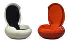 
	
		Peter Ghyczy (b.1940), two &#39;Garden Egg&#39; chairs together with an un-associated black...