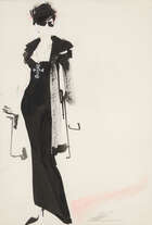 
	
		David Downton, 
		British 1959 - 
		 
		Fashion illustration, 2005; 
		 
		ink and...