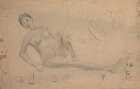 
	
		Bikash Bhattacharjee (Indian, 1940-2008), Untitled, reclining woman, pencil drawing on...