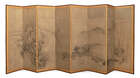 A Pair of Japanese Eight-Panel Screens, After Sesson Shukei, 17th century, ink on paper, each...