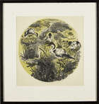 
	
		Gertrude Hermes OBE RA,
		British 1901-1983-
		 
		Avocets, 1952;
		wood engraving with...