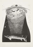 
	
		Gertrude Hermes OBE RA,
		British 1901-1983-
		 
		Avocets, 1952;
		wood engraving with...