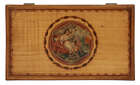 
	
		A pale satinwood painted and inlaid rectangular box, 19th century, with divided writing...