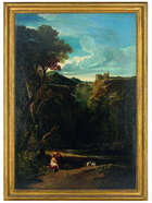 
	
		William James Müller, 
		British 1812-1845- 
		 
		Tivoli; 
		 
		oil on canvas,...