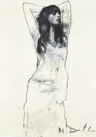 
	
		Mark Demsteader, 
		British b.1963-
		 
		Portrait of a girl; 
		 
		charcoal and...