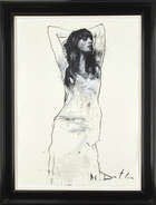 
	
		Mark Demsteader, 
		British b.1963-
		 
		Portrait of a girl; 
		 
		charcoal and...