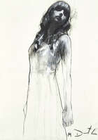 
	
		Mark Demsteader, 
		British b.1963-
		 
		Portrait of a girl; 
		 
		charcoal and...