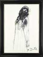 
	
		Mark Demsteader, 
		British b.1963-
		 
		Portrait of a girl; 
		 
		charcoal and...