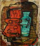 
	
		Arthur Emptage,
		American 1903-1982-
		 
		&#39;Deux vases&#39;, circa 1935;
		 
		oil and...